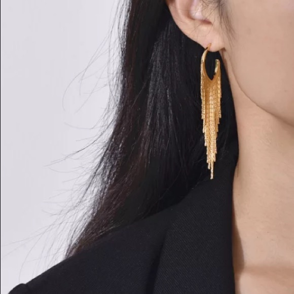 18K white gold tassels earrings - Picture 2 of 4